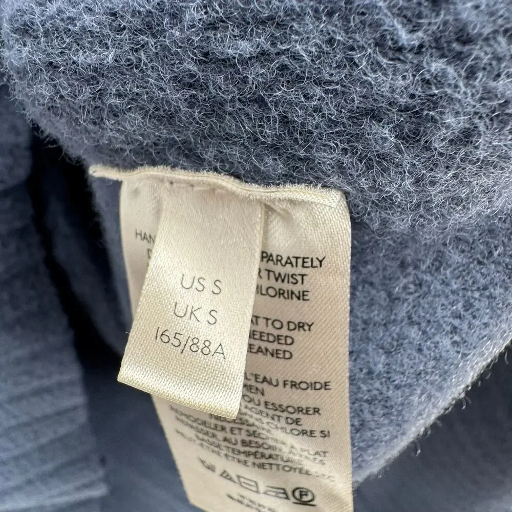 Free People High Low Boxy Oversized Sweater Womens Small Blue Rough Seam - Picture 9 of 12